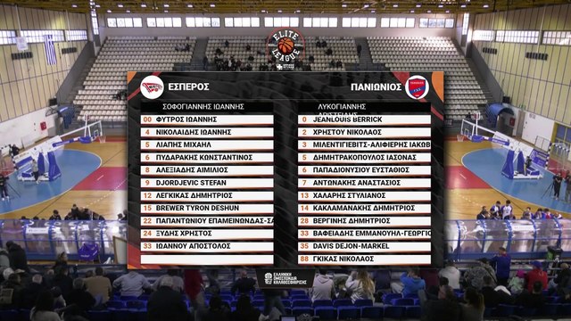 Έσπερος myKTEO Λαμίας-Πανιώνιος 82-85 παράταση (full game)