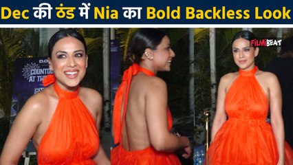 Nia Sharma Turns The Heat Up In A Orange Hot Backless Dress at Bestie Ravi Dubey’s Birthday Bash