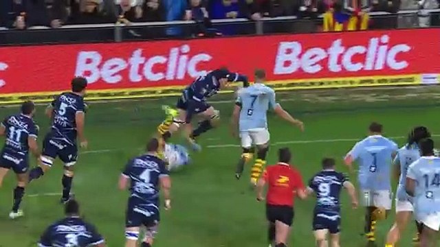 TOP 14 - Essai de Lucas PAULOS (USAP) - USA Perpignan - Aviron Bayonnais