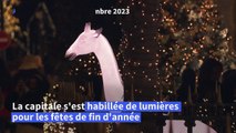 Les rues et les vitrines de Paris illuminées pour Noël