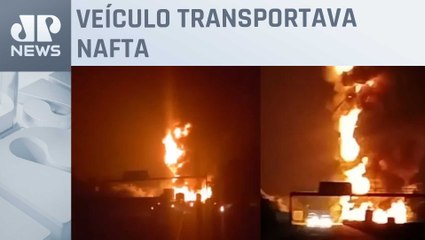 Motorista morre após explosão de caminhão no Guarujá