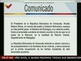 Pdte. Nicolás Maduro expresa condolencias al Gobierno de Nicaragua frente al lamentable accidente en Rancho Grande