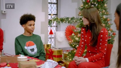 Princess Of Wales Meets Young Footballer And Coach As Part Of Tv Carol Service Show For Christmas