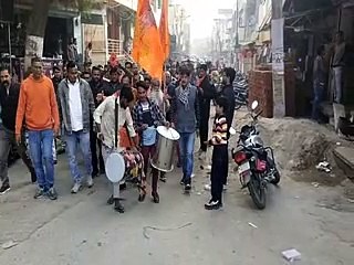 अयोध्या के पूजित कलश के साथ शहर में निकाली शोभायात्रा-video