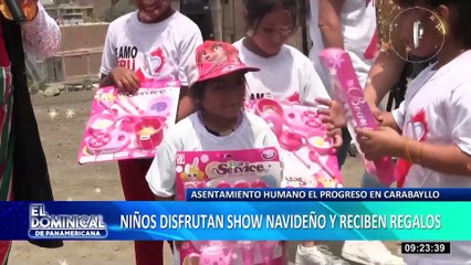 Carabayllo: niños de asentamiento humano reciben regalos y disfrutan de show navideño