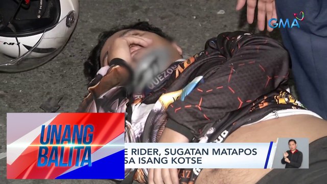 Motorcycle rider, sugatan matapos bumangga sa isang kotse | UB