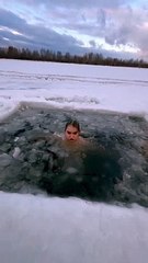 ice helicopter in frozen lake