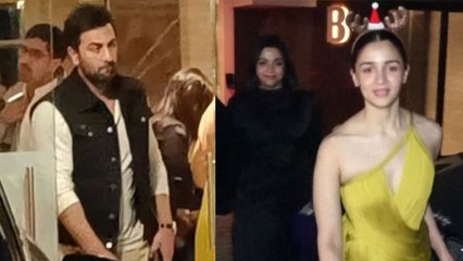 Alia Bhatt looks pretty with Santa Hairband as she and Ranbir Kapoor attend Christmas dinner