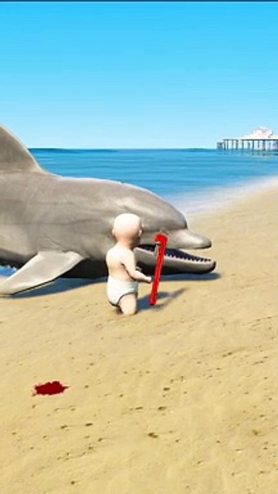 GTA V _ BABY BAD HIS DOLPHIN _ #shorts
