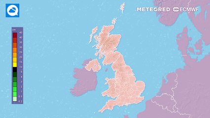 Snow accumulation map on Christmas and Boxing Day 2023