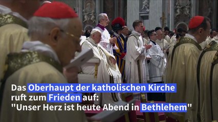 Papst bei Christmette: "Unser Herz ist heute in Bethlehem"