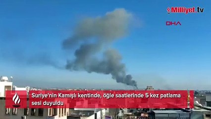 Görüntüler sınır hattından: Kamışlı'dan peş peşe patlama sesleri
