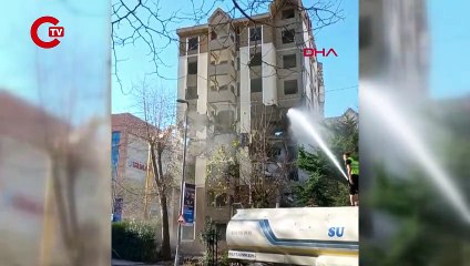 İstanbul'da faciadan dönüldü! 6 katlı bina caddeye çöktü