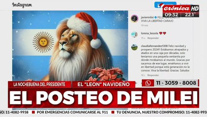 La nochebuena del presidente: esto fue lo que posteó Javier Milei