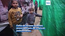 Condições pioram em Gaza com a chegada do inverno e falta de roupas quentes