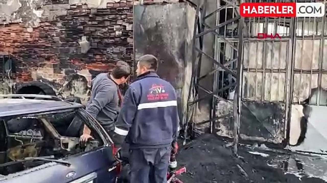 Samsun'da Lastik Kaplama Dükkanında Yangın Çıktı