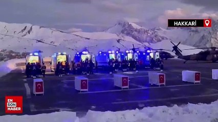 Pençe Kilit bölgesinde şehit olan 6 asker için Hakkari'de tören