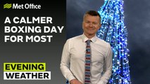 Met Office Evening Weather Forecast 25/12/23  – Drier for most on Boxing day