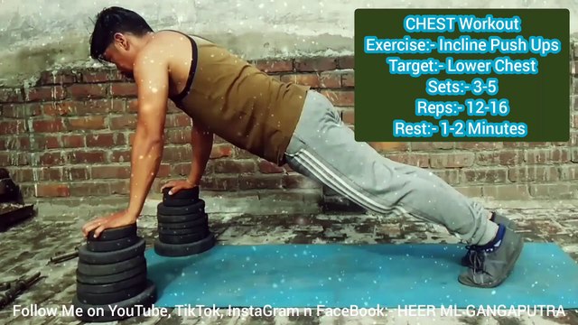 ❌ INCLINE PUSH UPS ✔️ | Best CHEST Exercise at Home | Info by Heer ML Gangaputra
