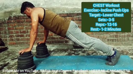 ❌ INCLINE PUSH UPS ✔️ | Best CHEST Exercise at Home | Info by Heer ML Gangaputra