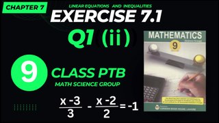 9th Class Math chapter7 Exercise 7.1 Q1(ii)| Chapter7 Linear Equations and Inequalities EXE 7.1 Q1(ii)