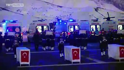 Irak'ın kuzeyinde şehit olan 6 asker için Hakkari'de tören düzenlendi