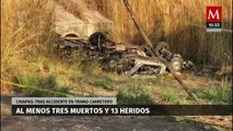 Accidente carretero en Chiapas deja al menos 3 muertos y 13 heridos