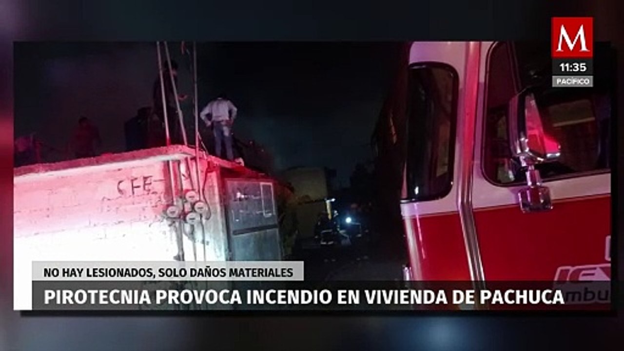 Quema de pirotecnia provoca incendio en vivienda en Pachuca, solo hay perdidas materiales