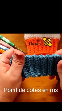 Crochet #crochetfacile Point de côtes en mailles serrées