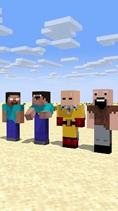 Help Herobrine Move Block VS Noob VS Notch VS Saitama