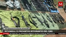 Detienen en Michoacán a 13 presuntos integrantes del CJNG