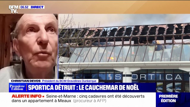 Il ne reste quasiment plus grand chose : le président du club de basket de Gravelines, Christian Devos, réagit à l'incendie qui a emporté sa salle
