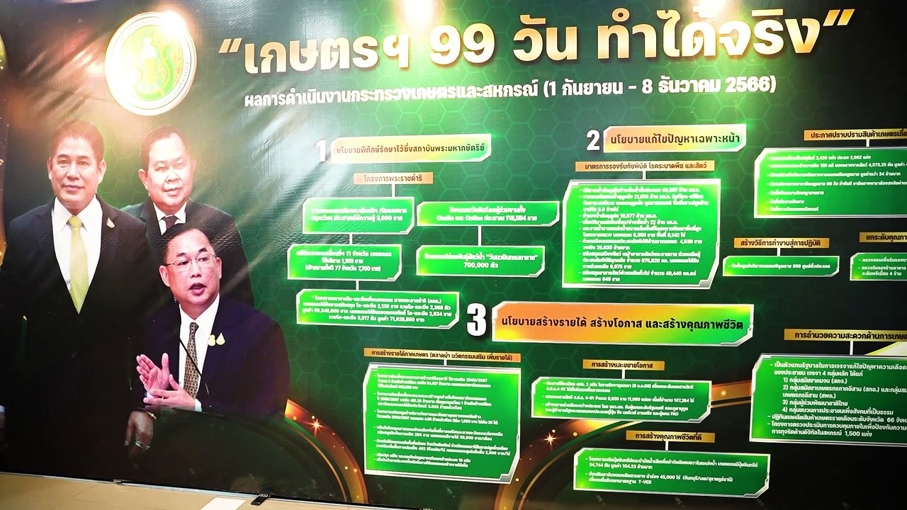 กระทรวงเกษตรและสหกรณ์ แถลงข่าวผลการดำเนินงาน
