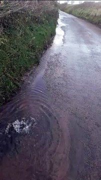 A blocked drain in Payton Road, Westford, Rockwell Green, filmed this week by Chris Penney.