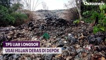 TPS Liar Setinggi 30 Meter Longsor Usai Hujan Deras Timbun Empang Warga di Depok