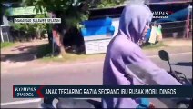 Anak Terjaring Razia, Seorang Ibu Rusak Mobil Dinsos