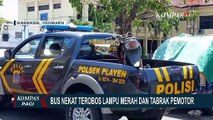 Detik-Detik CCTV Rekam Bus Terobos Lampu Merah dan Tabrak Pemotor di Simpang Empat Gading DIY!