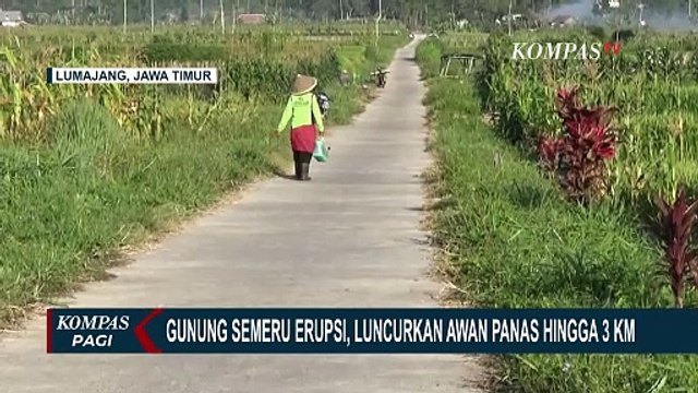 Semeru Erupsi Lagi, Keluarkan Kolom Abu Setinggi 1 KM dan Luncurkan Awan Panas hingga 3 KM