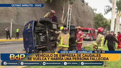 Accidente en Chorrillos: empresa de caudales se vuelca en la Costa Verde