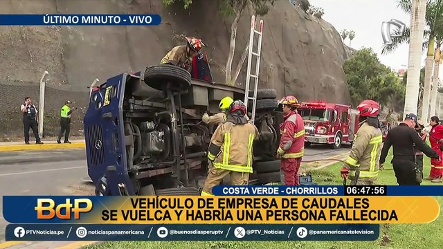 Accidente en Chorrillos: empresa de caudales se vuelca en la Costa Verde
