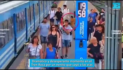 Dramático y desesperante momento en el Tren Roca por un nenito que cayó a las vías