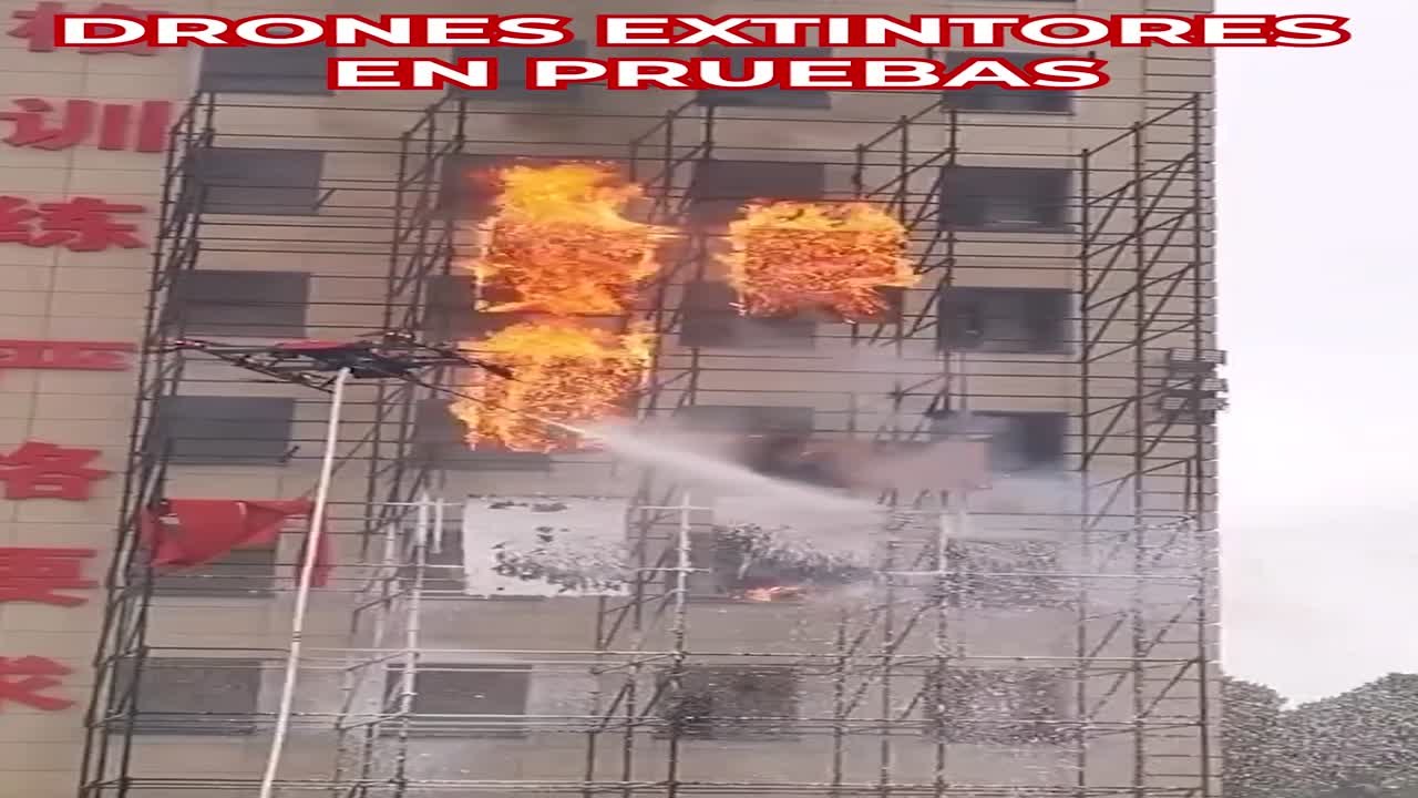 Drones extintores en fase de pruebas