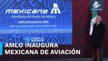 Desde Palacio Nacional, AMLO inaugura Mexicana de Aviación