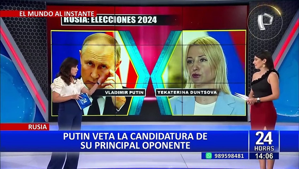 Vladimir Putin bloquea candidatura de su principal oponente en las elecciones rusas 2024