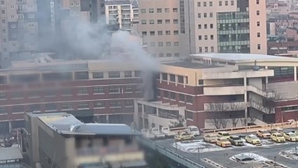 아침 등굣길 도봉구 초등학교서 화재...다친 사람 없어 / YTN