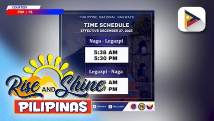 Biyahe ng PNR mula Naga patungong Legazpi, bubuksan na ngayong Miyerkoles