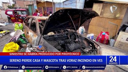 Sereno pierde su casa tras incendio en VES: no descartan que haya sido provocado