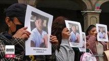 Familiares de polleros secuestrados en Toluca protestan frente a Palacio de Gobierno