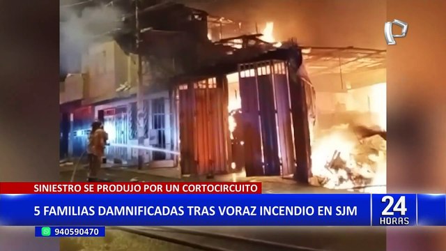 San Juan de Miraflores: cinco familias damnificadas tras voraz incendio