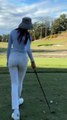 Smooth swing, steady body balance, Chinese beauty golfer Cissyyang's perfect iron shot Smooth한 스윙 흔들림없는 몸의 균형 중국 미녀골퍼